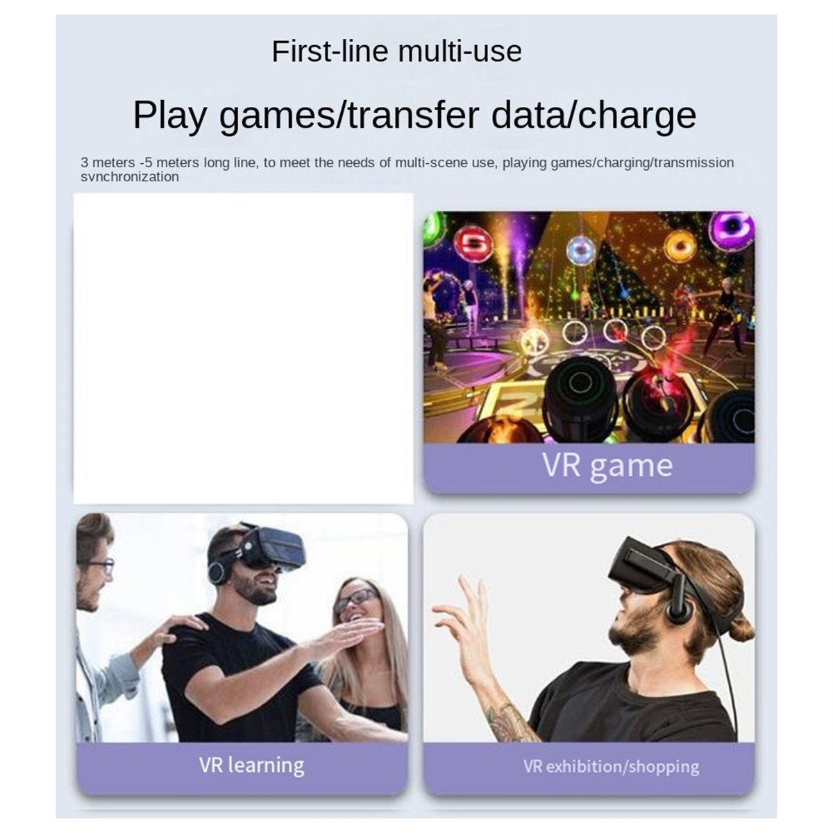 Pc Gaming Vr Headset - 16FT Link-Kabel für Quest2/3, Hochgeschwindigkeits-Datenübertragungs- und