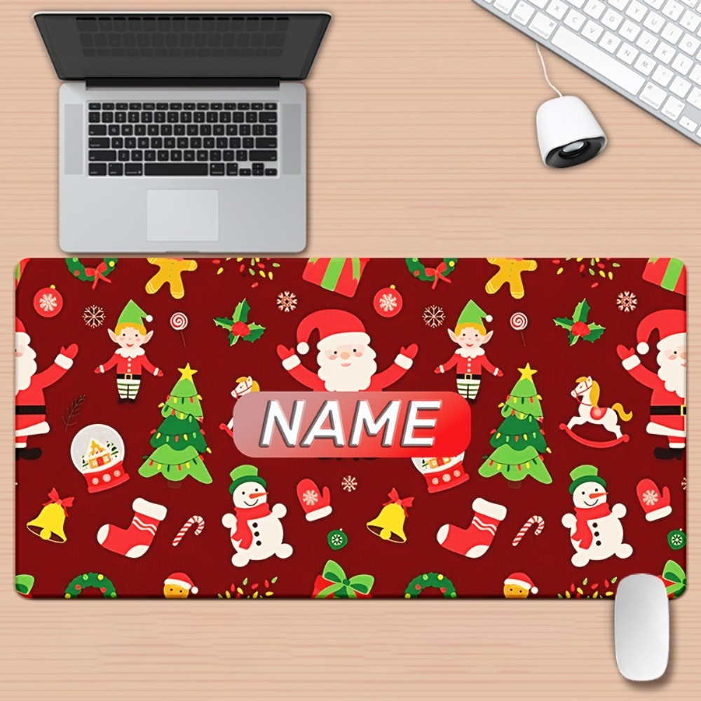 Pc Gaming Names - 1 Stück Cartoon-Weihnachts-Schreibtischunterlage mit Weihnachtsmann, Rentier,