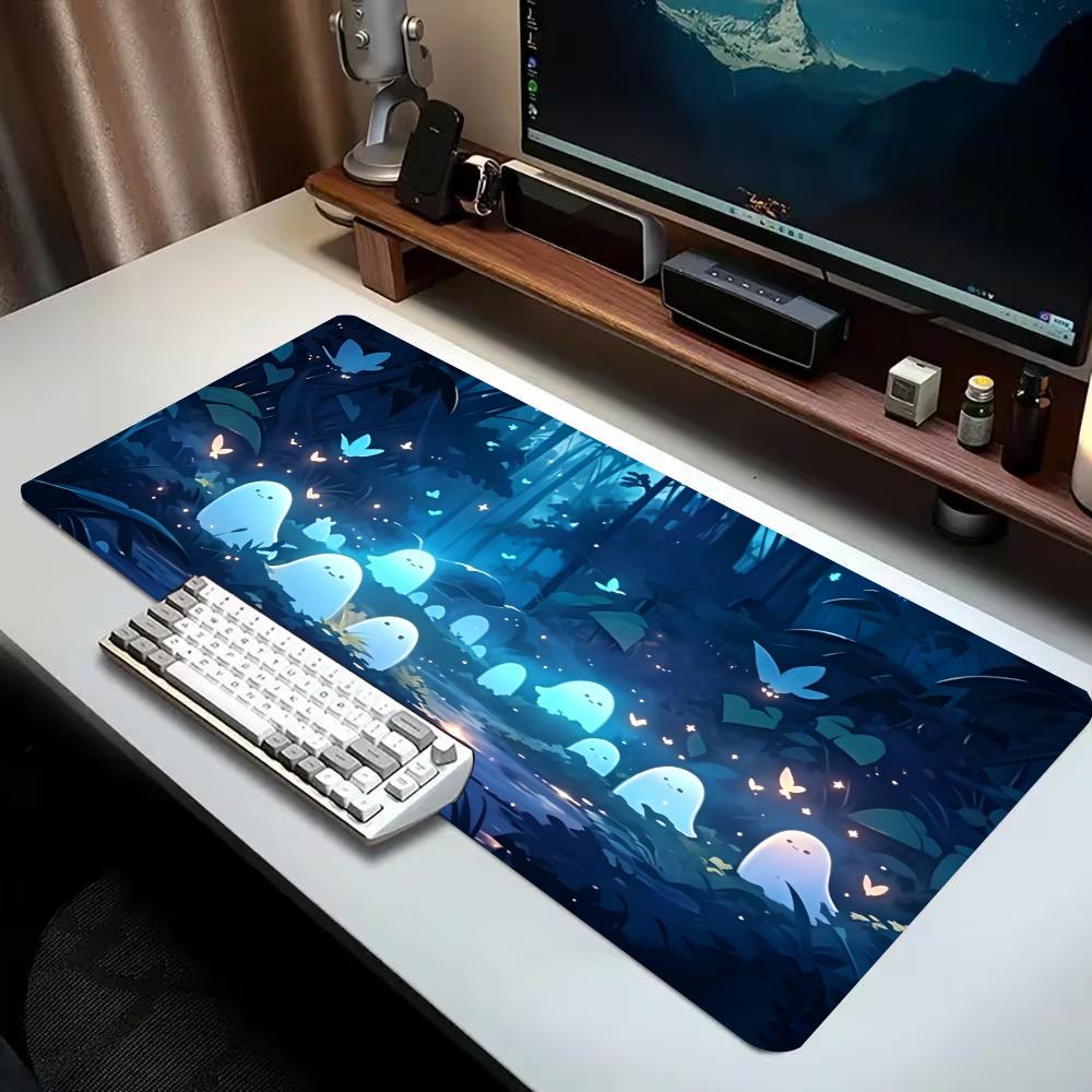 Anti-Ghosting Keyboard - Niedliches Gaming-Mauspad mit Geister- und Dunkelwald-Print,