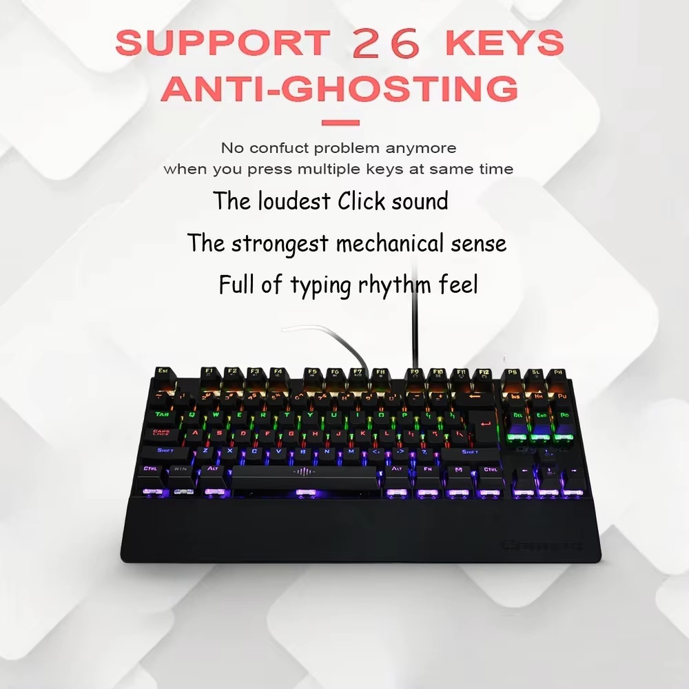 Anti-Ghosting Keyboard - Mechanische Tastatur, 26 Tasten, Anti-Ghosting, RGB-Hintergrundbeleuchtung,