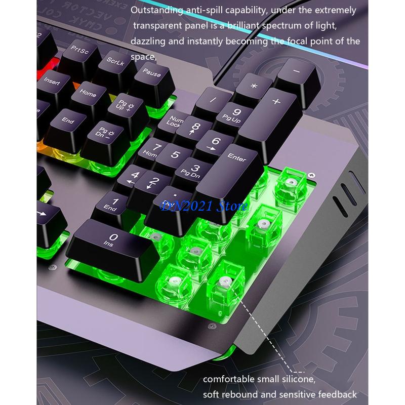 Anti-Ghosting Keyboard - F3KE DS600 104-Tasten-Kabeltastatur mit anpassbarer Hintergrundbeleuchtung